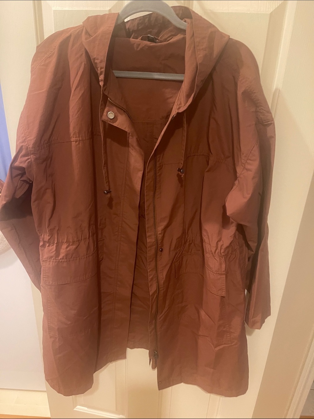 Eileen Fisher Rust-Tone Hooded Utility Jacket